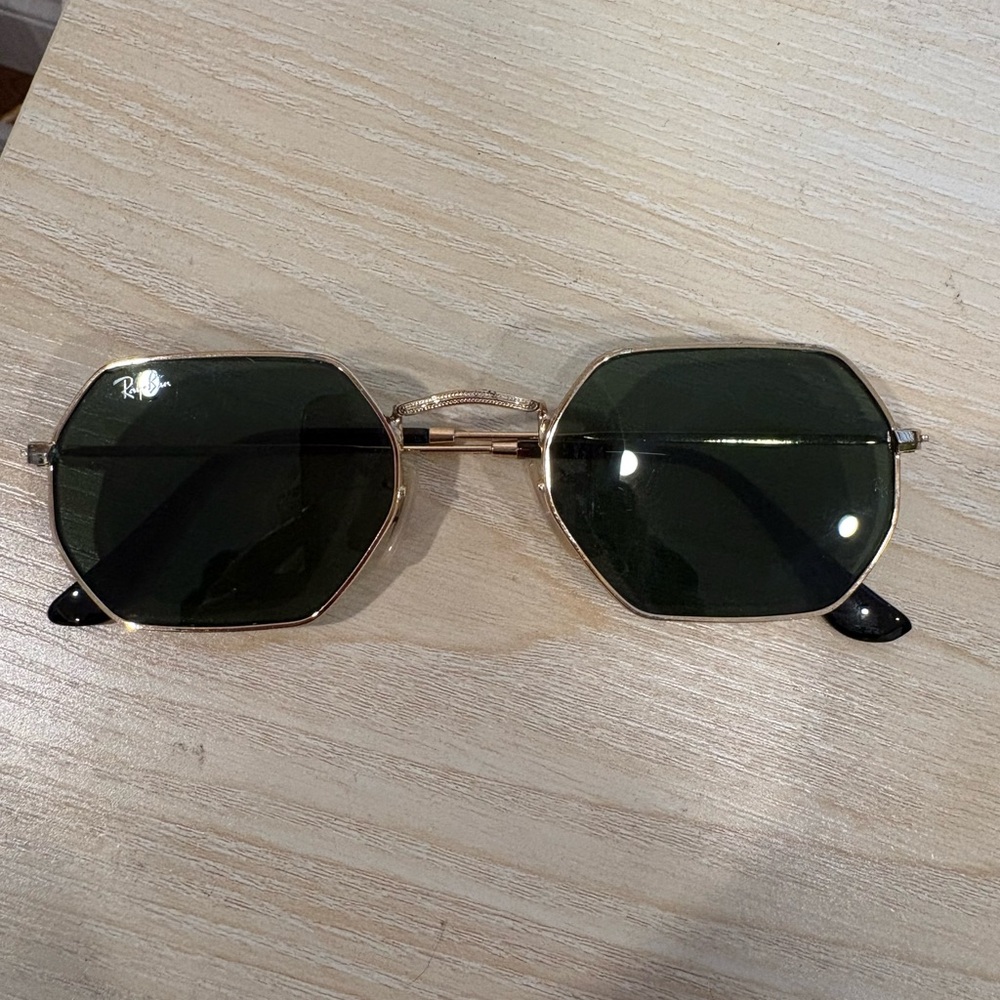 Ray-Ban Gold Frame Sunglasses with Dark Lenses